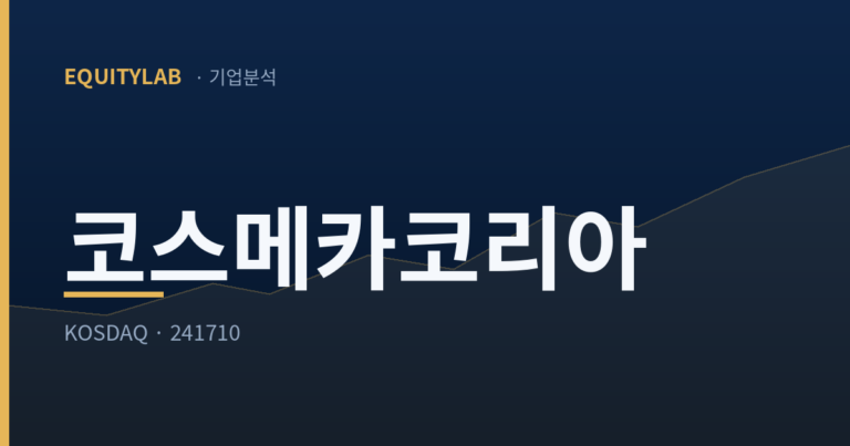 코스메카코리아 주가, 추정치는 이겼고 작년은 못 이겼다