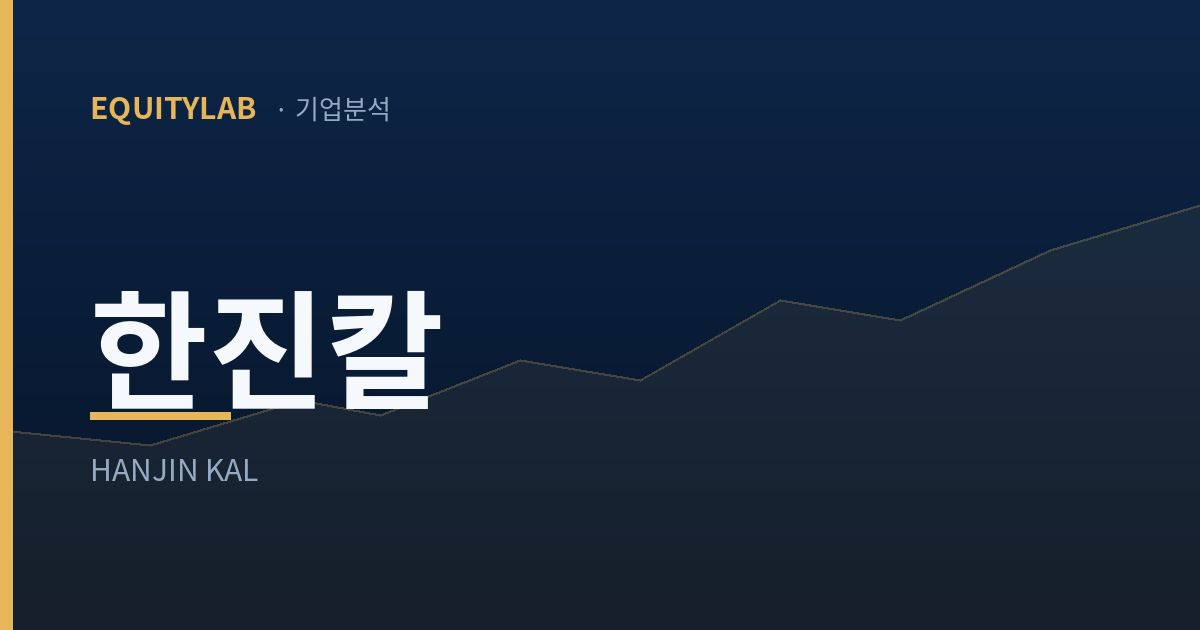 한진칼 주가 분석 — 에쿼티랩 기업분석 대표이미지