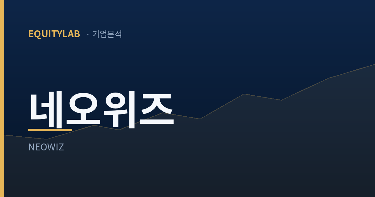 네오위즈 주가 분석 - 에쿼티랩 기업분석