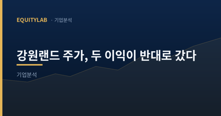 강원랜드 주가, 영업이익이 준 분기에 순이익이 늘었다
