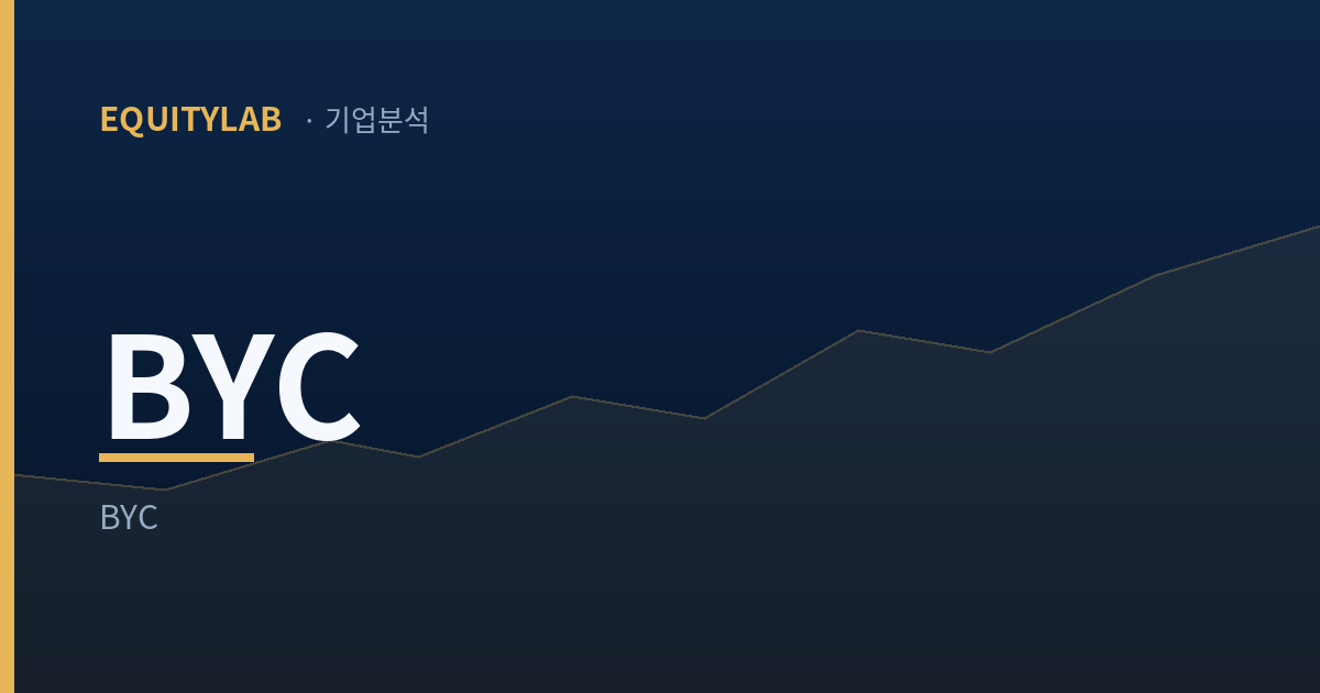 BYC 주가 기업분석 썸네일