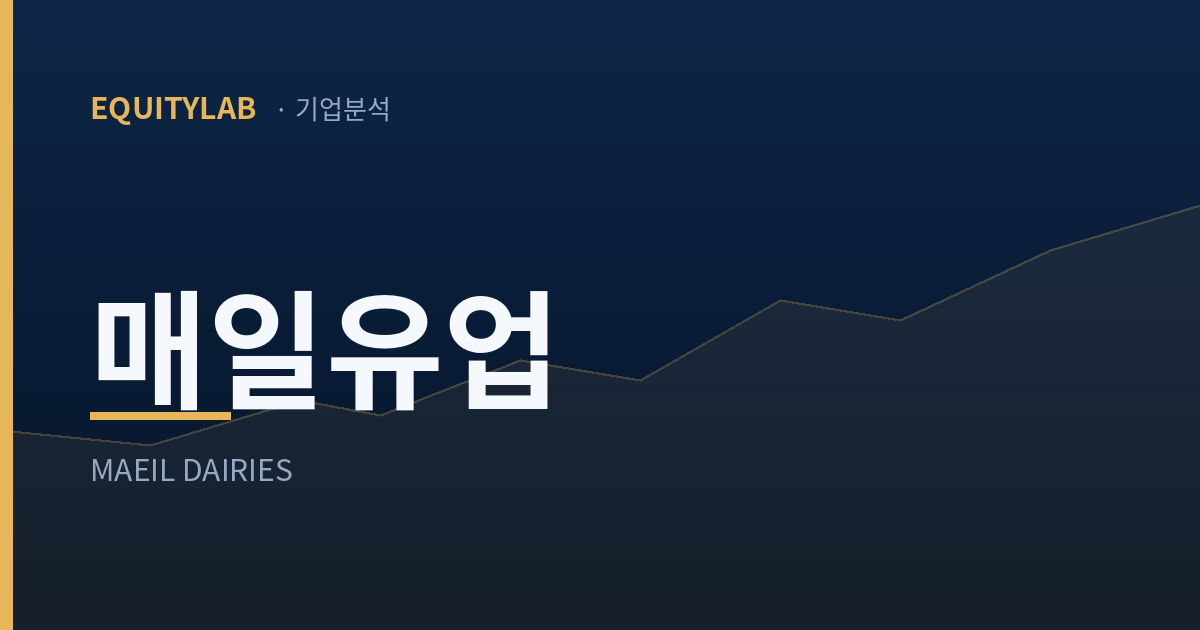 매일유업 주가 기업분석 대표이미지