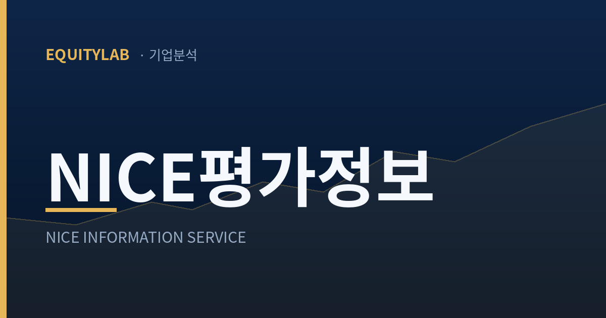 NICE평가정보 기업분석 표지